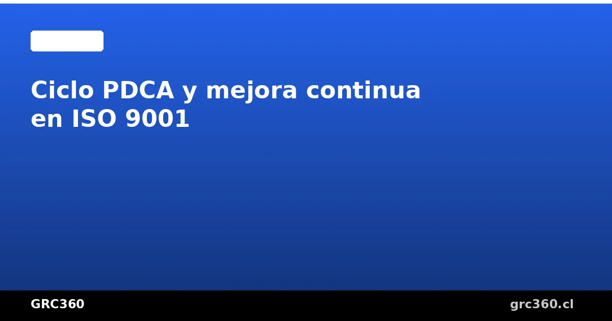 Diagrama del ciclo PDCA Plan Do Check Act aplicado a ISO 9001