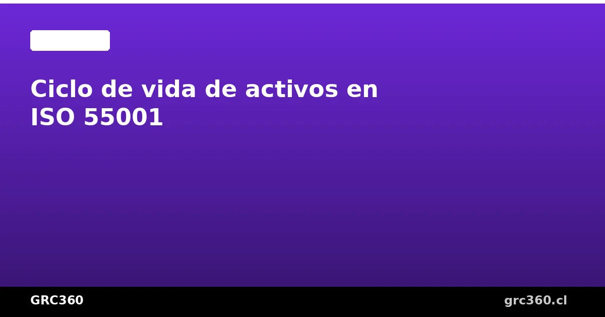 Ciclo de vida de activos en ISO 55001