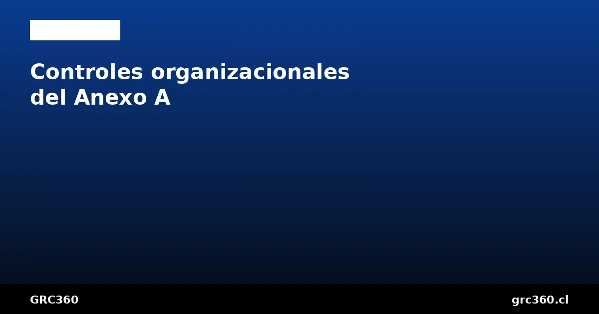 Controles organizacionales del Anexo A de ISO 27001:2022