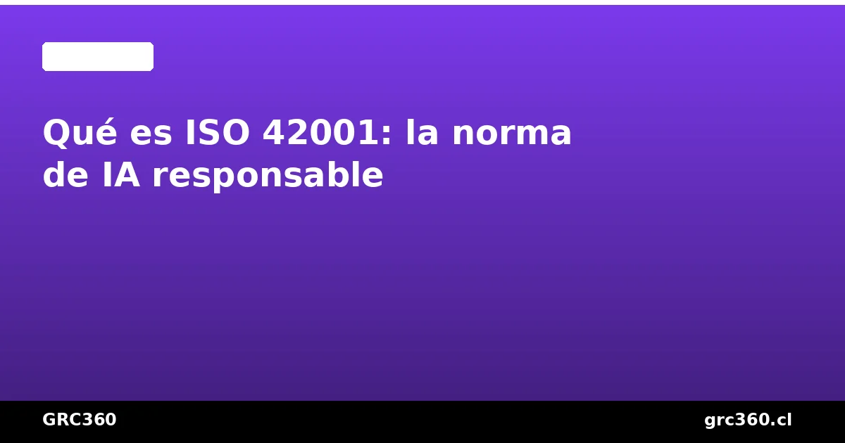Diagrama conceptual de ISO 42001 mostrando los pilares de la gestión de IA responsable